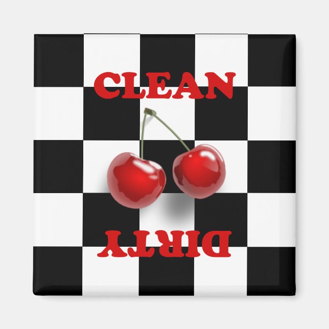 Checkerboard Cherries Magnet (Framsidan)