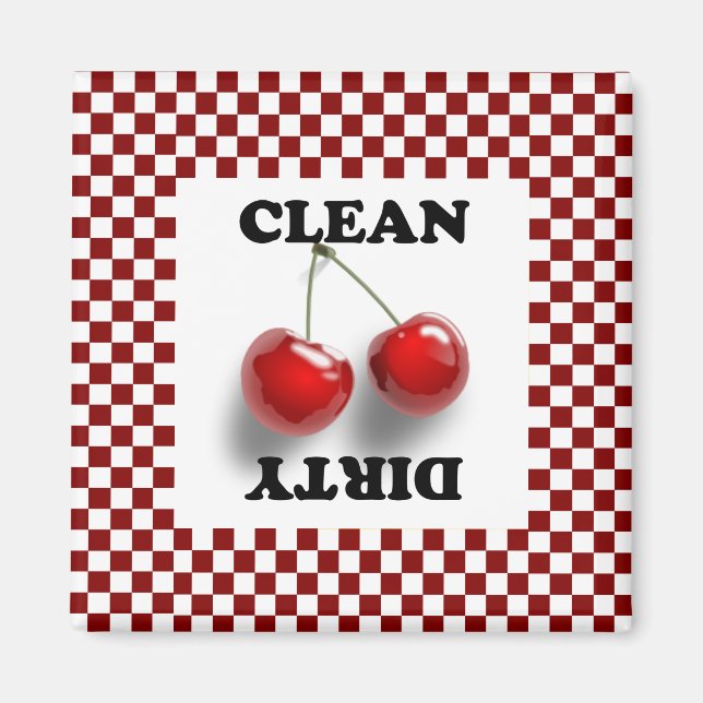 Checkerboard Cherries Magnet (Framsidan)