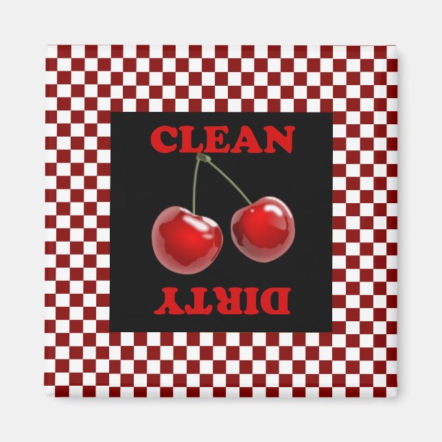 Checkerboard Cherries Magnet (Framsidan)
