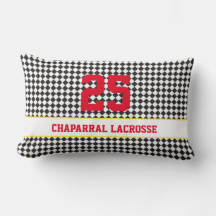 Checkerboard för portspelarnummer för Lacrosse Tea Lumbarkudde