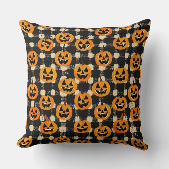 Checkerboard Halloween Dekorativ kudde (Framsida)