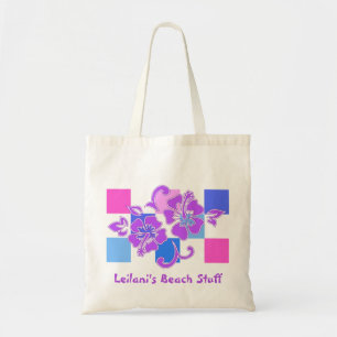 Checkerboard Hibiscus Beach Baggs Tygkasse