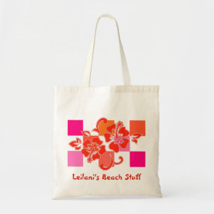 Checkerboard Hibiscus Beach Baggs Tygkasse