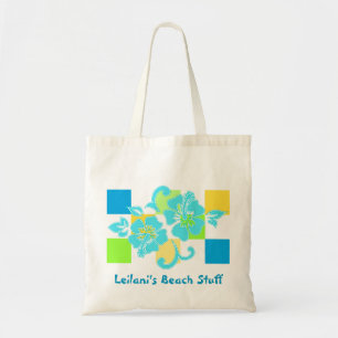 Checkerboard Hibiscus Beach Baggs Tygkasse