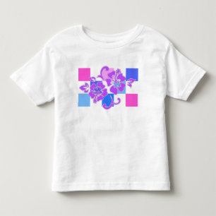 Checkerboard Hibiscus Hawaiian Blommigt T Shirt
