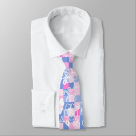 Checkerboard Hibiscus Hawaiian Floral- Peri Pink Slips