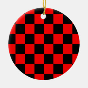 CHECKERBOARD JULGRANSPRYDNAD KERAMIK