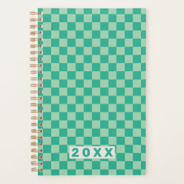 Checkerboard Jungle Green Retro Pattern 2026 