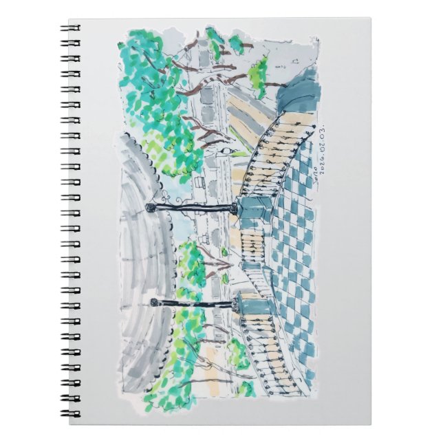 Checkerboard Kiosk Park View Anteckningsbok (Framsidan)