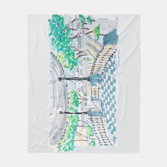 Checkerboard Kiosk Park View Fleecefilt (Framsidan)