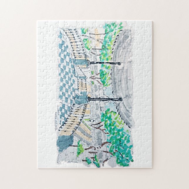 Checkerboard Kiosk Park View Pussel (Vertikal)