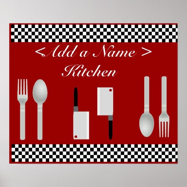 Checkerboard Kitchen Poster Skriv ut (Framsidan)