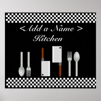 Checkerboard Kitchen Poster Skriv ut