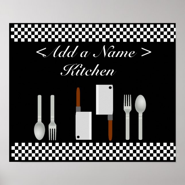 Checkerboard Kitchen Poster Skriv ut (Framsidan)