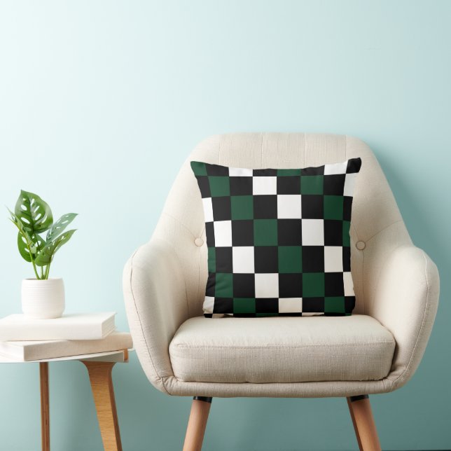 Checkerboard Modern Preppy-Checkers Kudde (Stol)