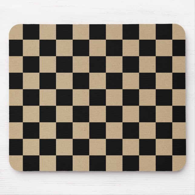 Checkerboard mönster, grid mönster, svarta fyrkant musmatta (Framsidan)