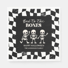 Checkerboard Retro är felaktigt för bones Hallowee Pappersservett