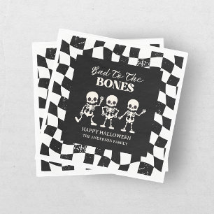 Checkerboard Retro är felaktigt för bones Hallowee Pappersservett