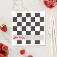 Checkerboard Road Tävling Party Napkins