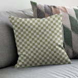 Checkerboard Sage Grönt Checkated Squarths Check Kudde<br><div class="desc">Checkerboard Sage Grönt Checkered Squares. Minimalistisk mönster-design.</div>