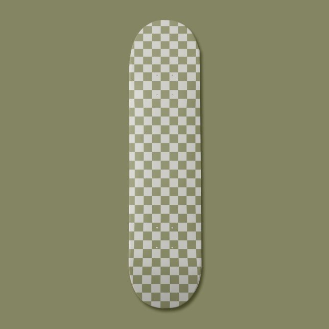Checkerboard Sage Grönt Checkated Squarths Check Mini Skateboard Bräda 18,5 Cm (Skapare uppladdad)