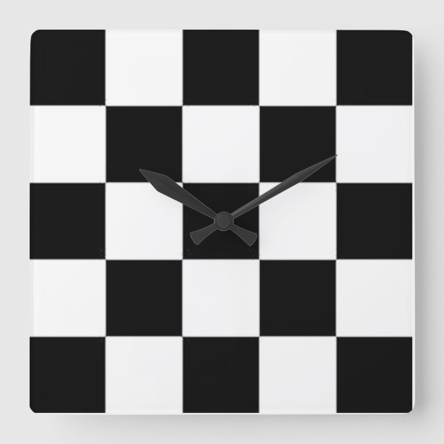 CHECKERBOARD WALL CLOCK FYRKANTIG KLOCKA (Framsida)