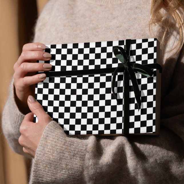 Checkerboard White & Black Presentpapper (Checkerboard White & Black Wrapping Paper
)