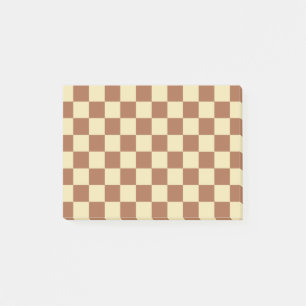 Checkered Beige and Brown Post-it Block