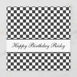 Checkered Birthday-inbjudan Inbjudningar