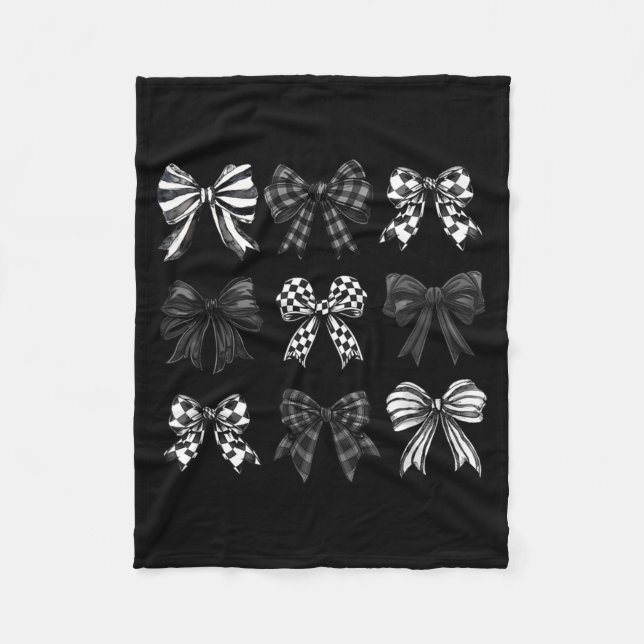 Checkered Bow Coquette Funny Gift Tee Women, Men  Fleecefilt (Framsidan)