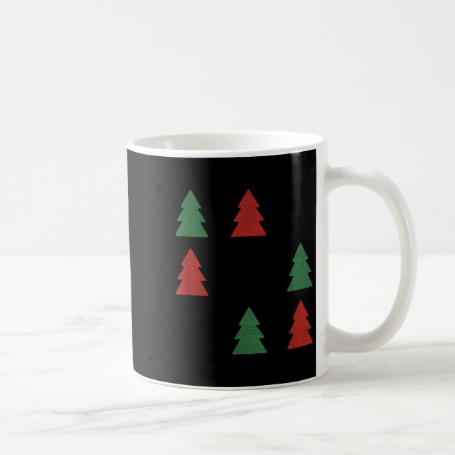 Checkered Christmas Tree Graphic Crewneck Swea Fun Kaffemugg (Höger)