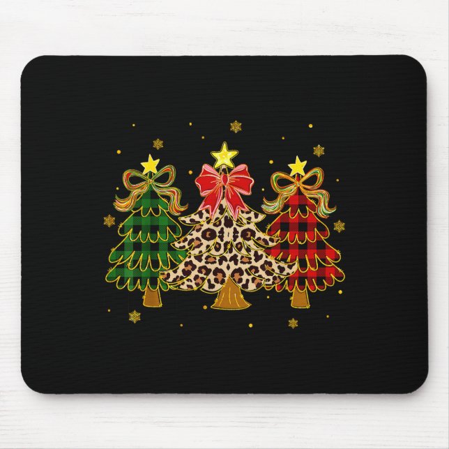 Checkered Christmas Trees Red Green Plaid Leopard  Musmatta (Framsidan)