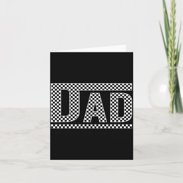 Checkered Dad Black White Funny Dad Father's Day M Kort (Framsida)