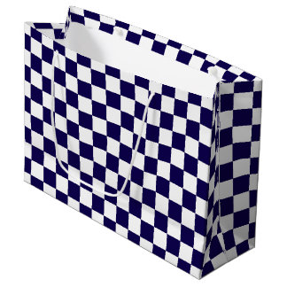 Checkered dark blue and White
