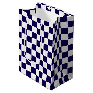 Checkered dark blue and White