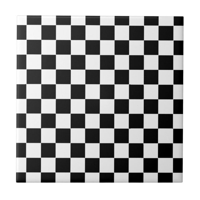 Checkered Flag Racing Chess Checkers Chessboard Kakelplatta (Framsidan)