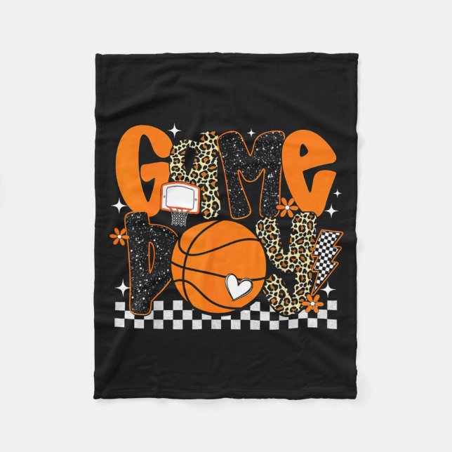 Checkered Game Day Basketball Srts Lover Men Women Fleecefilt (Framsidan)