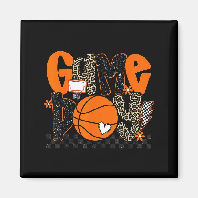 Checkered Game Day Basketball Srts Lover Men Women Magnet (Framsidan)