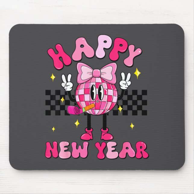 Checkered Happy New Year 2026 Disco Ball New Year  Musmatta (Framsidan)