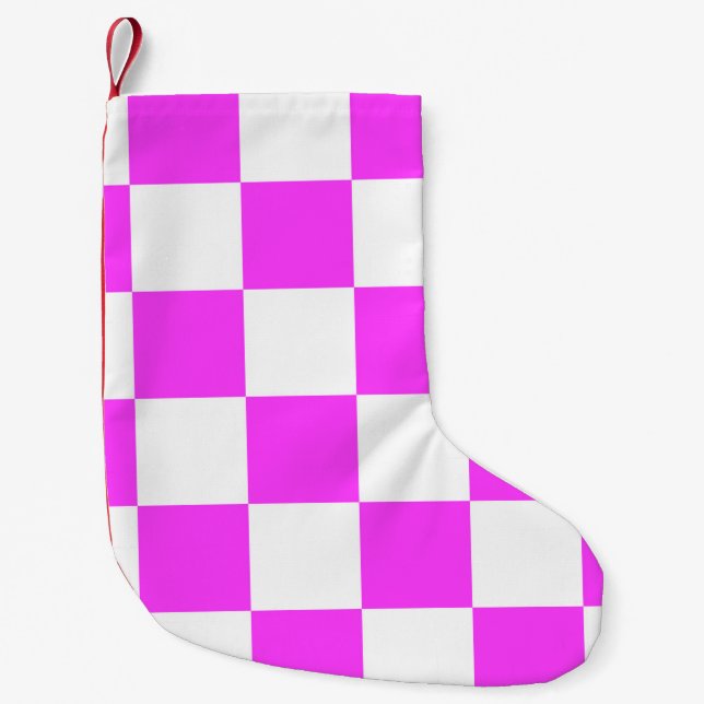 Checkered pattern tile background. White and Pinka Liten Julstrumpa (Framsidan)