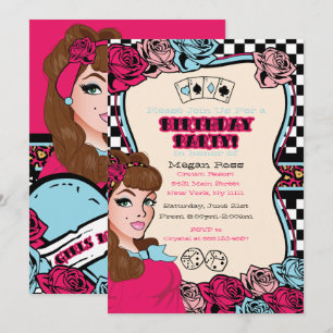Checkered, Pin-up, Sten-A-Billy Inbjudningar
