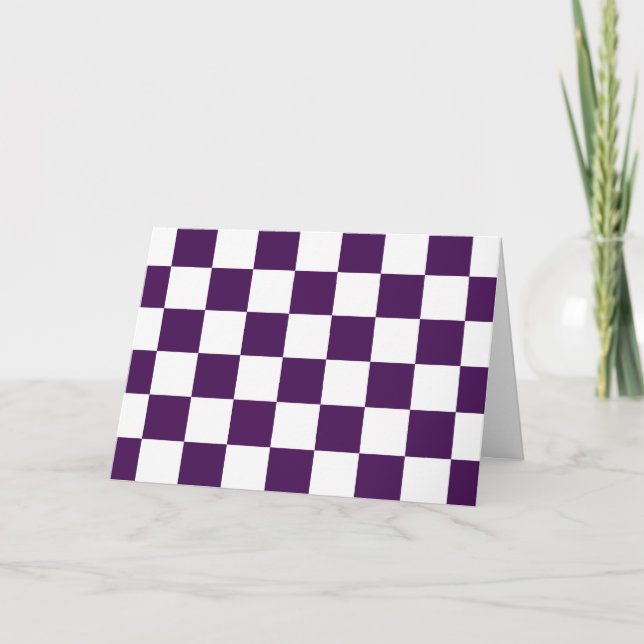 Checkered Purple and White Kort (Framsida)