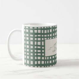 checkered Sage Ivory Christmas elegant Kaffemugg