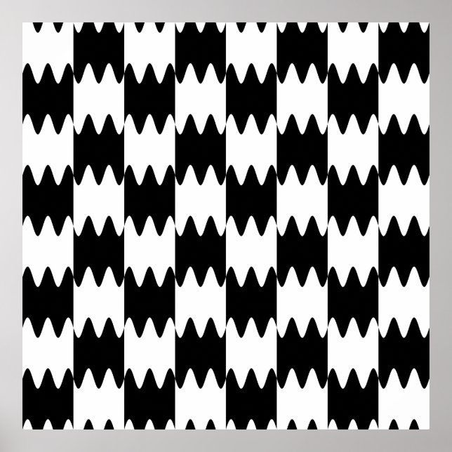 Checkered Sine Waves Poster (Framsidan)