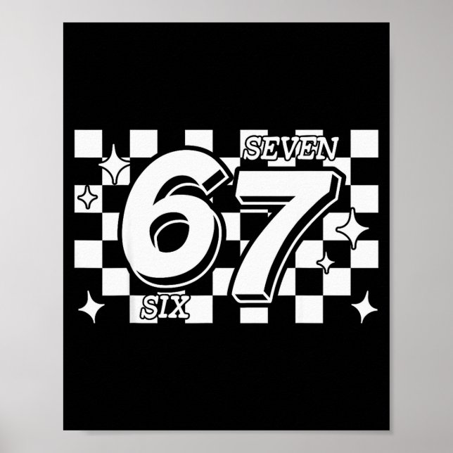 Checkered Six Seven 6 7 Meme Gen Alpha Slang  Poster (Framsidan)