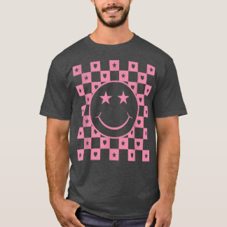 Checkered Smiling Ansikte Funny T Shirt