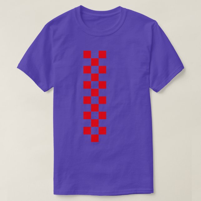 Checkered White Red Line T Shirt (Design framsida)