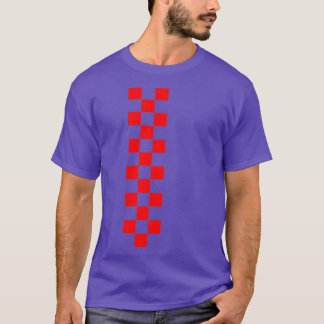 Checkered White Red Line T Shirt