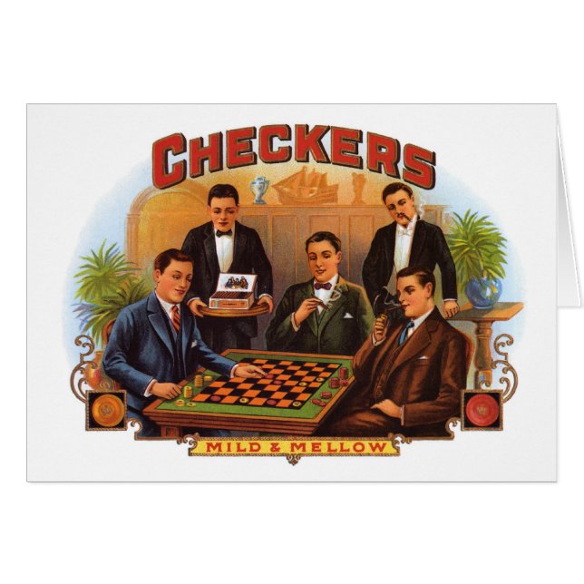 Checkers Cigar-etikett Hälsningskort (Framsidan Horizontal)