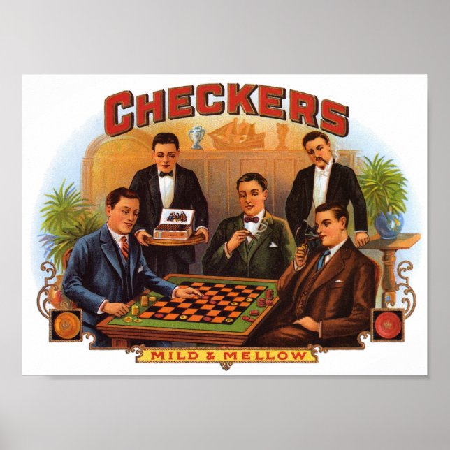 Checkers Cigar-etikett Poster (Framsidan)